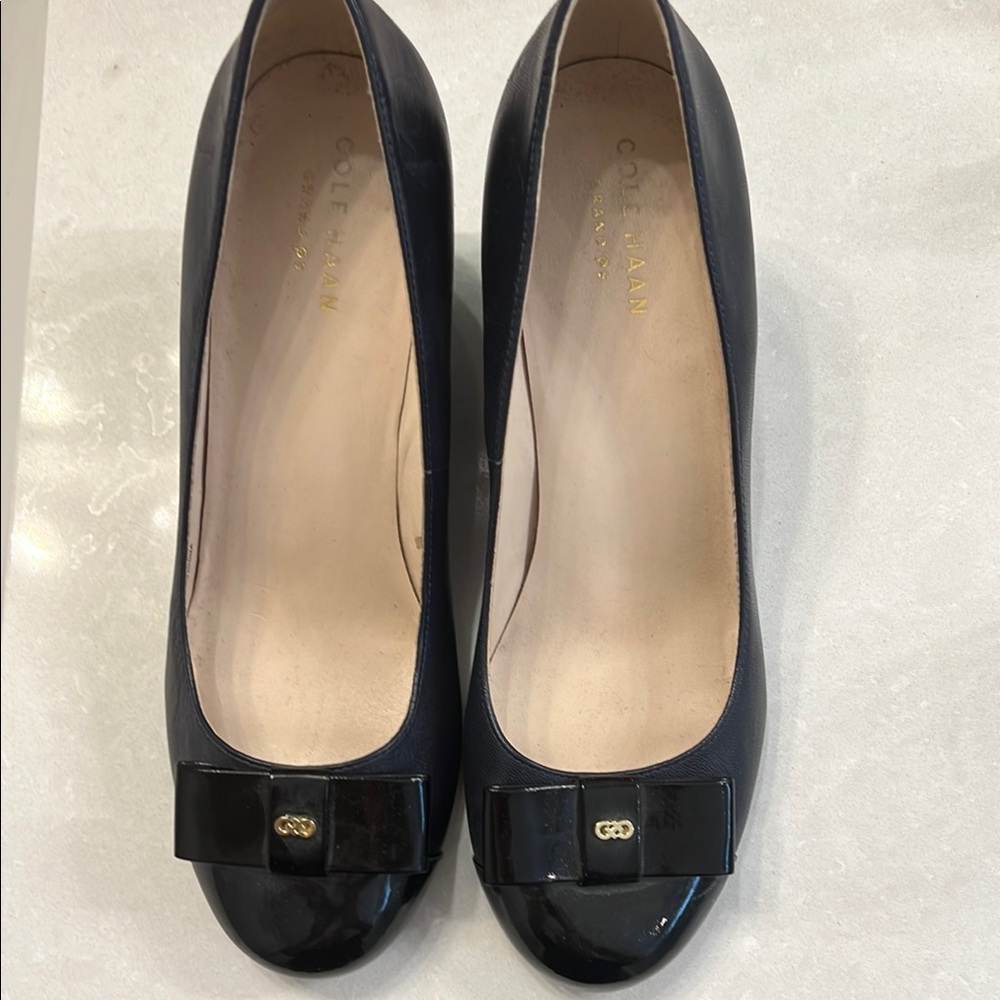 Cole Haan Navy and Black Patent Wedges. Used like new.